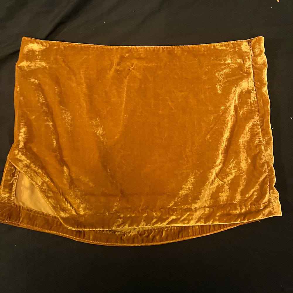 Caramel velvet mini skirt from Free People. Size 12